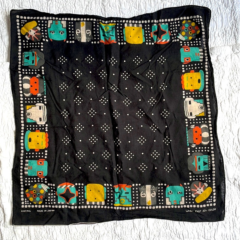 KAPITAL Black Graphic Bandana